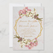 Bloemen Geometrische Marmer Goud en Orchideeën Bru Kaart (Voorkant)