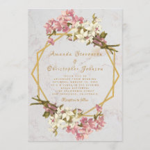 Bloemen Geometrische Marmer Goud en Orchideeën Bru