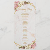 Bloemen Geometrische Marmer Goud en Orchideeën Bru Programmakaart (Achterkant)