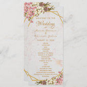 Bloemen Geometrische Marmer Goud en Orchideeën Bru Programmakaart (Voorkant / Achterkant)