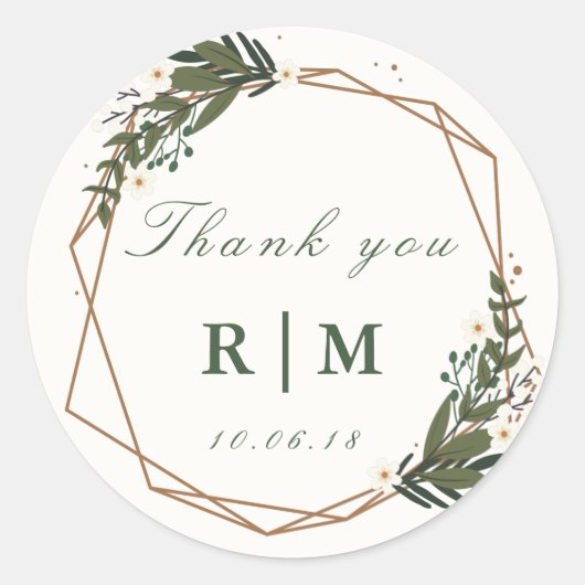 Bloemen geometrische sticker (Voorkant)