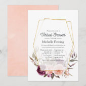 Bloemen Geometrische virtuele douche Kaart (Voorkant / Achterkant)