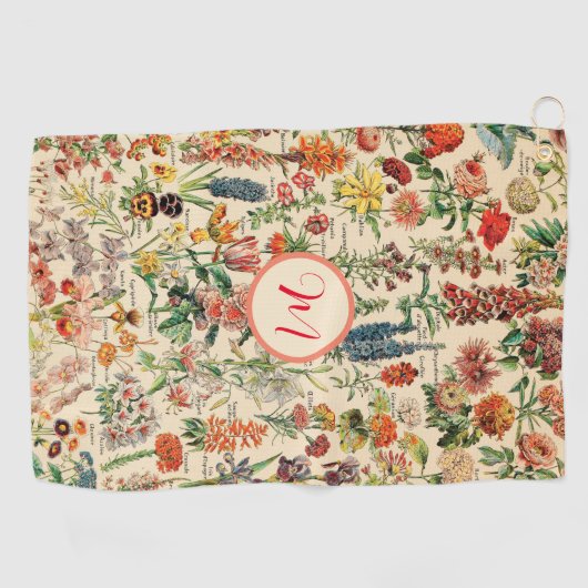 bloemen (gepersonaliseerd) golfhanddoek (Horizontaal)