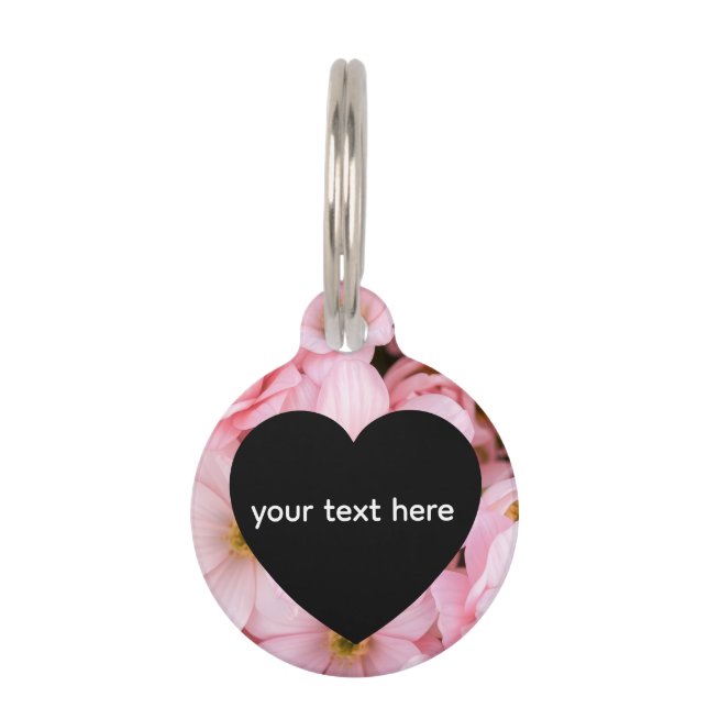 bloemen gepersonaliseerd huisdierpenning (Voorkant)