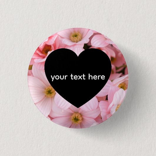 bloemen gepersonaliseerd ronde button 3,2 cm (Voorkant)