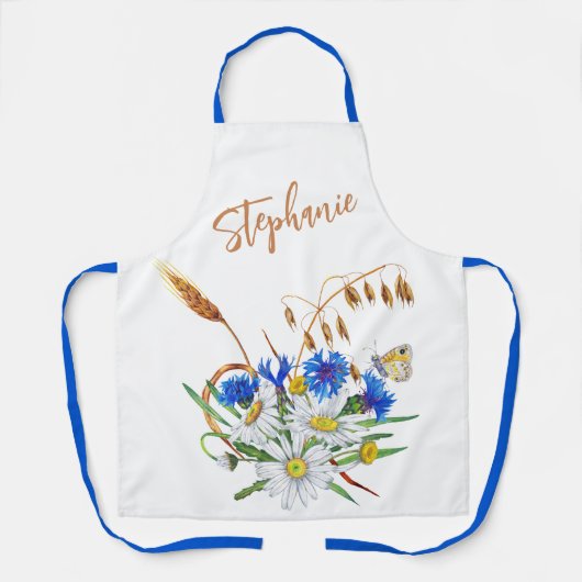 Bloemen gepersonaliseerd Schort, aangepaste moeder Schort (Voorkant)