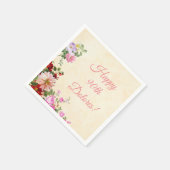  Bloemen Gepersonaliseerde 90ste Verjaardag Servet (Hoek)