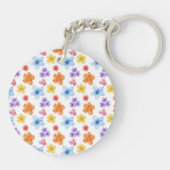 Bloemen gepersonaliseerde acryl Sleutelhanger (Achterkant)