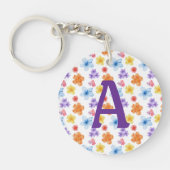 Bloemen gepersonaliseerde acryl Sleutelhanger (Voorkant)