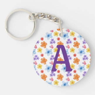 Bloemen gepersonaliseerde acryl Sleutelhanger
