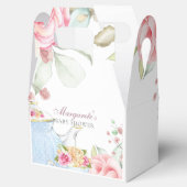Bloemen gepersonaliseerde Baby Tea Shower Bedankdoosjes (Geopend)
