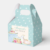 Bloemen Gepersonaliseerde Baby Tea Shower Polka do Bedankdoosjes (Voorkant Zijde)