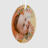 Bloemen gepersonaliseerde dochter zoon kleinkind f ornament (voorkant)