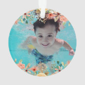 Bloemen gepersonaliseerde dochter zoon kleinkind f ornament (achterkant)