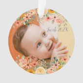 Bloemen gepersonaliseerde dochter zoon kleinkind f ornament (voorkant)
