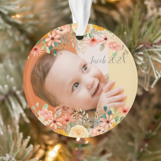 Bloemen gepersonaliseerde dochter zoon kleinkind f ornament (Boom)