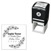 Bloemen Gepersonaliseerde Doodles Adres Stempel (In situ)