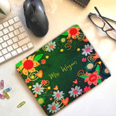  Bloemen Gepersonaliseerde Groene Leraar Mousepad Muismat