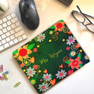  Bloemen Gepersonaliseerde Groene Leraar Mousepad Muismat