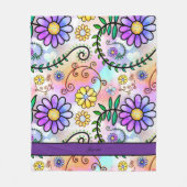  bloemen gepersonaliseerde naam fleece deken (Voorkant)