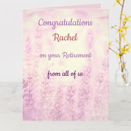  Bloemen Gepersonaliseerde Pensioen Kaart (Gele Bloem)