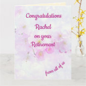  Bloemen Gepersonaliseerde Pensioen Kaart (Gele Bloem)