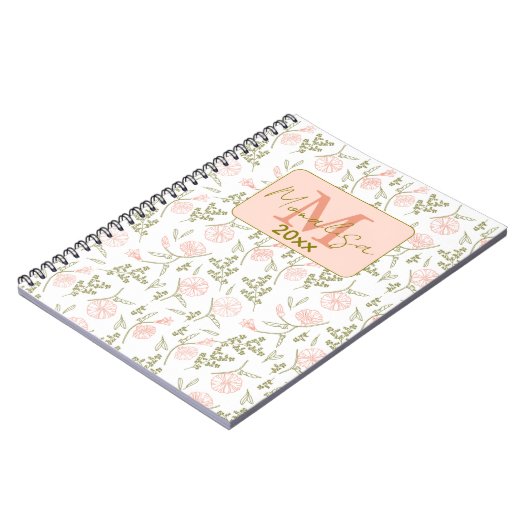 bloemen gepersonaliseerde Spiral Photo Notitieboek (Linkerzijde)