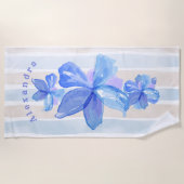 Bloemen gepersonaliseerde strandhanddoek strandlaken (Voorkant)