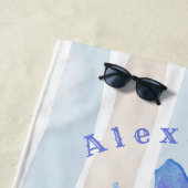 Bloemen gepersonaliseerde strandhanddoek strandlaken (In situ)