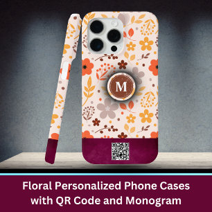 Bloemen gepersonaliseerde telefoonhoesjes met QR-c iPhone 15 Pro Max Hoesje