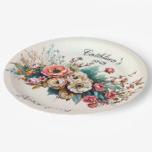 Bloemen gepersonaliseerde verjaardagsfeest Bord (Gekanteld)