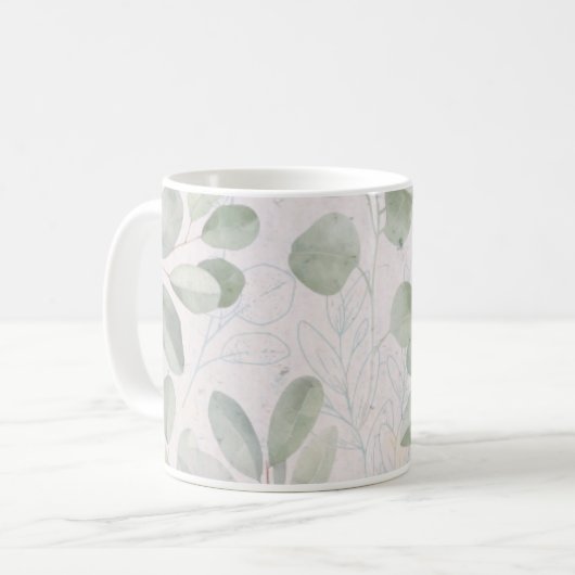 Bloemen geperst Mok, lente Natuur Koffiemok (Voorkant links)