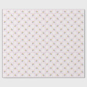 Bloemen Geruite lichtroze achtergrond Cadeaupapier (Vlak)