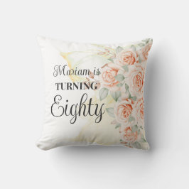 Bloemen geschilderd 80e verjaardag kussen