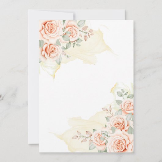 Bloemen geschilderd 80e verjaardag partij kaart (Achterkant)