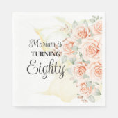 Bloemen geschilderd 80e verjaardag servet (Voorkant)