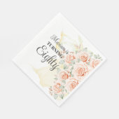 Bloemen geschilderd 80e verjaardag servet (Hoek)