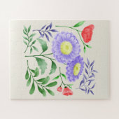 Bloemen geschilderd in waterverf legpuzzel (Horizontaal)