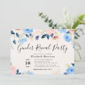 Bloemen Geslacht onthullen feestuitnodiging Kaart (Staand voorkant)