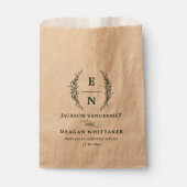 Bloemen Gestapelde Initialen Monogram Huwelijk Bedankzakje (Voorkant)