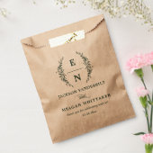 Bloemen Gestapelde Initialen Monogram Huwelijk Bedankzakje (Gezegeld)