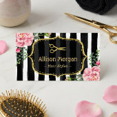  Bloemen Gestreepte Hair Stylist Afspraak Afsprakenkaartje