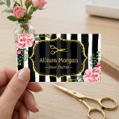  Bloemen Gestreepte Hair Stylist Afspraak Afsprakenkaartje