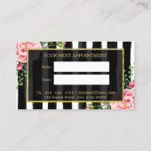  Bloemen Gestreepte Hair Stylist Afspraak Afsprakenkaartje (Achterkant)