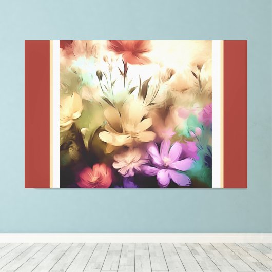  bloemen gestrekte canvas (Insitu (Houten vloer))