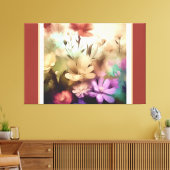  bloemen gestrekte canvas afdruk (Insitu (Woonkamer))
