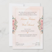 Bloemen & Getextureerde Islamitische Moslim Bruilo Kaart (Voorkant)