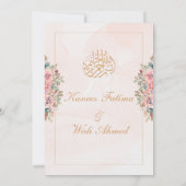 Bloemen & Getextureerde Islamitische Moslim Bruilo Kaart (Achterkant)