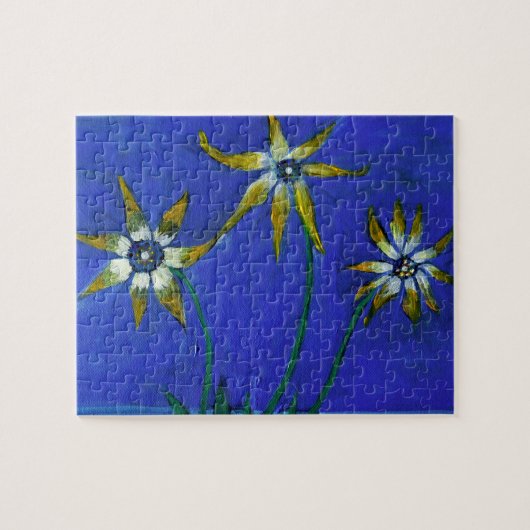 Bloemen getextureerde kunst puzzel met geschenkdoo (Horizontaal)