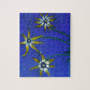 Bloemen getextureerde kunst puzzel met geschenkdoo legpuzzel